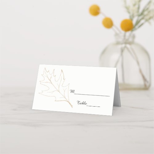 Fall Oak Leaf Wedding Place Card