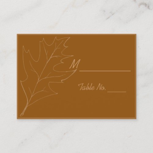 Oak Leaf Autumn Wedding Place Cards Business Card Template