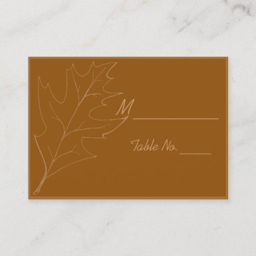 Customizable Oak Leaf Autumn Wedding Place Cards Business Card Template