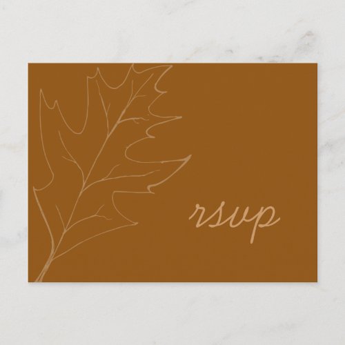 Fall Oak Leaf Wedding RSVP Response Invitation Postcard