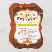 Fall Oak Leaves and Pumpkins Baby Shower Invite (Front/Back)