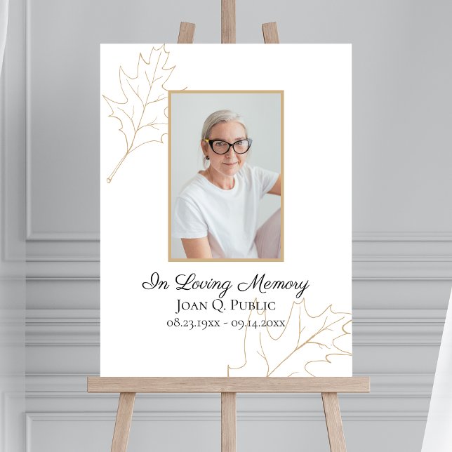 Fall Oak Leaves Celebration of Life Funeral Foam Board (Creator Uploaded)