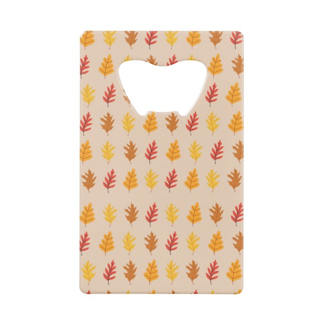 Fall Oak Leaves Credit Card Bottle Opener (Front)