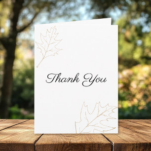 Fall Oak Leaves Sympathy Thank You Card