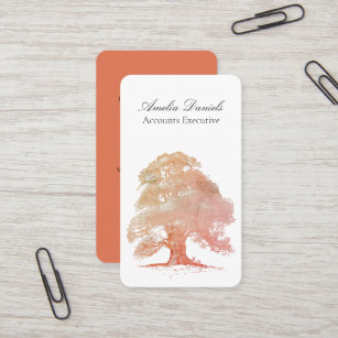 Fall Oak Tree Illustration  Business Card