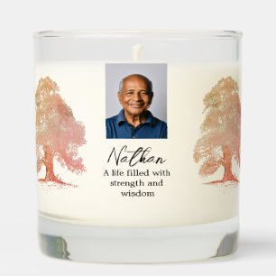 Fall Oak tree In Loving Memory Photo Scented Candle