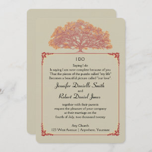 Fall Oak Tree Wedding Invitation