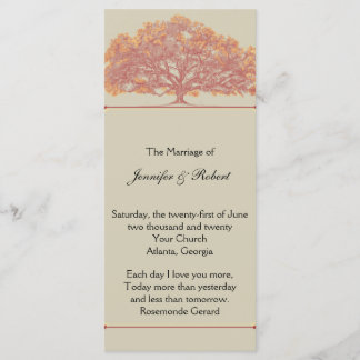 Fall Oak Tree Wedding Program