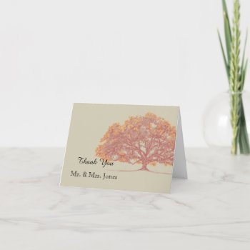 Fall Oak Tree Wedding Thank You by NoteableExpressions at Zazzle
