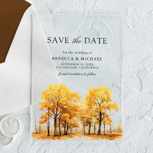 Fall Oak Trees Wedding Save the Date