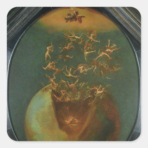 Fall of Satan and the Rebel Angels from Heaven Square Sticker