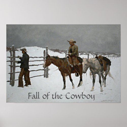 Fall of the Cowboy by Frederic Remington Poster