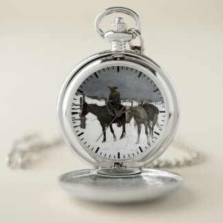 Fall of The Cowboy Frederic Remington 1895 Western Pocket Watch