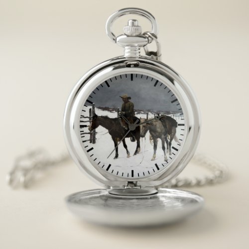 Fall of The Cowboy Frederic Remington 1895 Western Pocket Watch