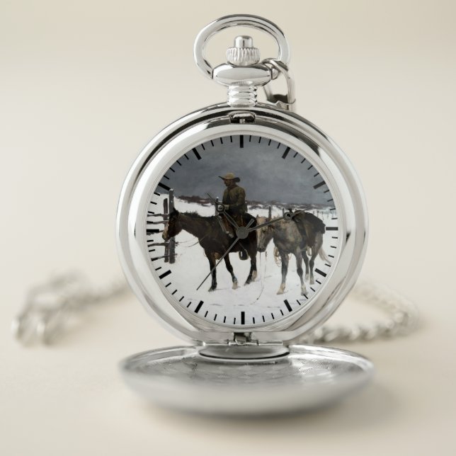 Fall of The Cowboy Frederic Remington 1895 Western Pocket Watch (Inside)