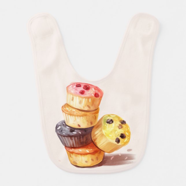 Fall of the Muffin Tower Baby Bib (Front)