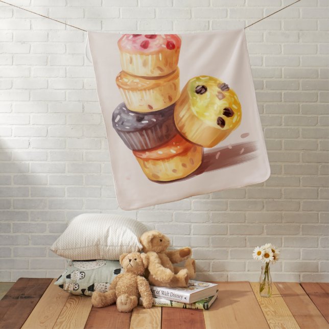 Fall of the Muffin Tower Baby Blanket (In Situ)