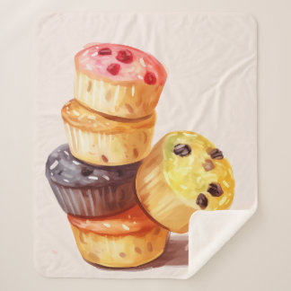 Fall of the Muffin Tower Sherpa Blanket