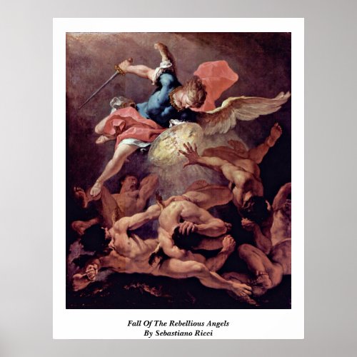 Fall Of The Rebellious Angels By Sebastiano Ricci Poster