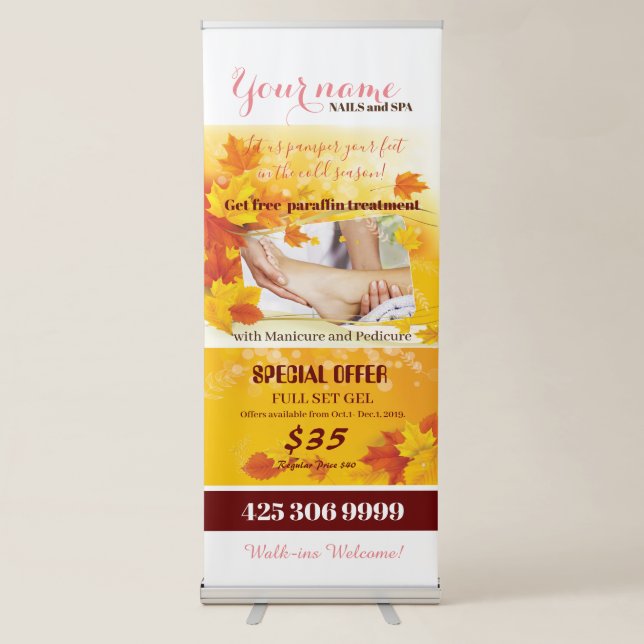 Fall Offer for beauty salon Retractable Banner (Front)