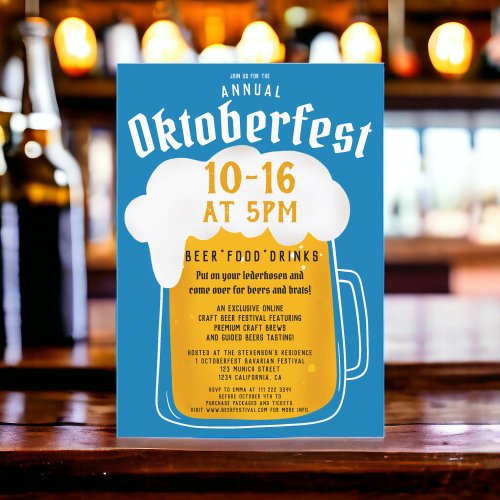 Fall Oktoberfest beer festival party Bavarian Invitation