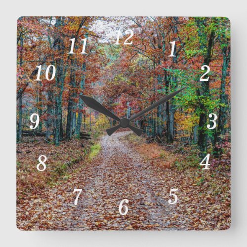 Fall On The Dirt Road Wall New Clock