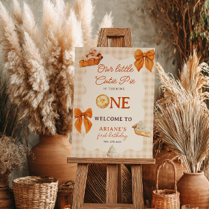 Fall Orange Bow Cutie Pie 1st birthday Welcome Foam Board