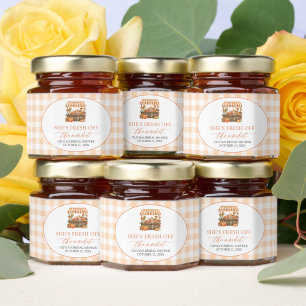 Fall Orange Fresh Off The Market Bridal Shower Honey Jar Favors