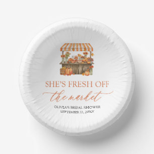 Fall Orange Fresh Off The Market Bridal Shower Paper Bowls