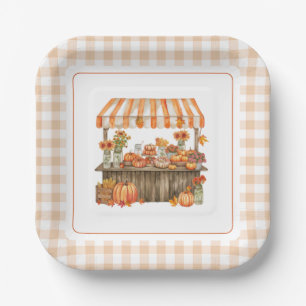 Fall Orange Fresh Off The Market Bridal Shower Paper Plates