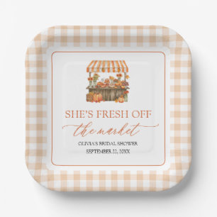 Fall Orange Fresh Off The Market Bridal Shower Paper Plates