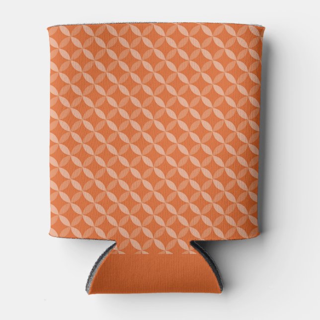 FALL ORANGE GEOMETRIC PATTERNS CAN COOLER (Front)