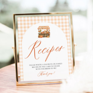 Fall Orange Gingham Fresh Off The Market Recipes Poster