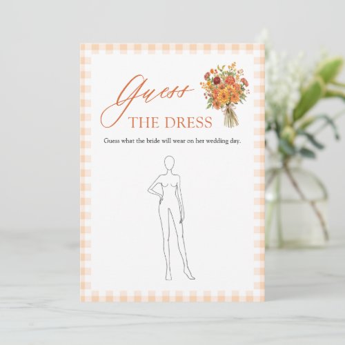 Fall Orange Gingham Market Guess The Dress Game Invitation