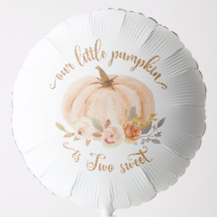 Fall orange gold little pumpkin is two sweet balloon