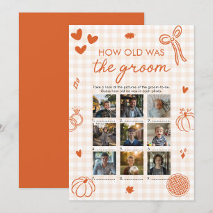 Fall Orange Hand Drawn How Old Was The Groom Game Invitation