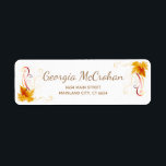 Fall Orange Leaves Return Address Label<br><div class="desc">Fall Orange Leaves Script Typography Return Address Label. For further customization,  please click the "Customize it" button and use our design tool to modify this template.</div>