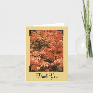 Fall Orange Leaves Thank You Card
