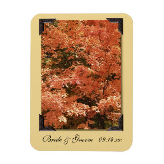 Fall Orange Leaves Wedding Save the Date Magnet
