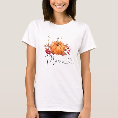 Fall orange little pumpkin mama to be T_Shirt