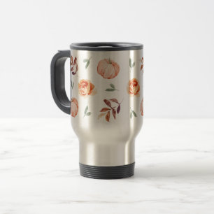 Fall Orange Pumpkin Coffee Thermal Tumbler Travel Mug