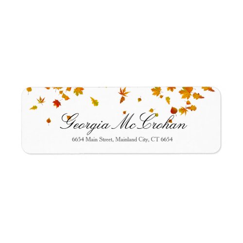 Fall Orange Red Leaves Return Address Label