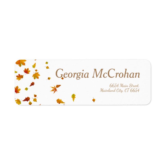 Fall Orange Red Leaves Return Address Label (Front)