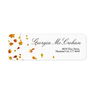 Fall Orange Red Leaves Return Address Label