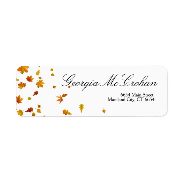 Fall Orange Red Leaves Return Address Label (Front)