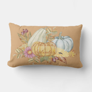 Fall Orange Thanksgiving Pumpkin Lumbar Pillow