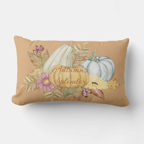 Fall Orange Thanksgiving Pumpkin  Lumbar Pillow