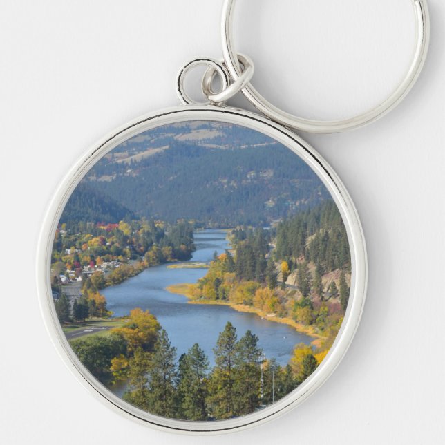 Fall Over Clearwater River Idaho  Keychain (Front)