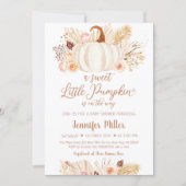 Fall Pampas Grass Little Pumpkin Baby Shower Invitation (Front)
