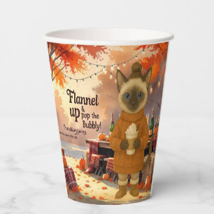 Fall Party friendsgiving for cat lovers Paper Cups